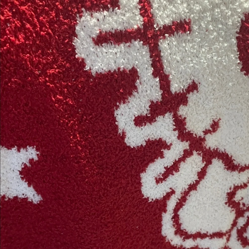 Red and White Patterned Textile